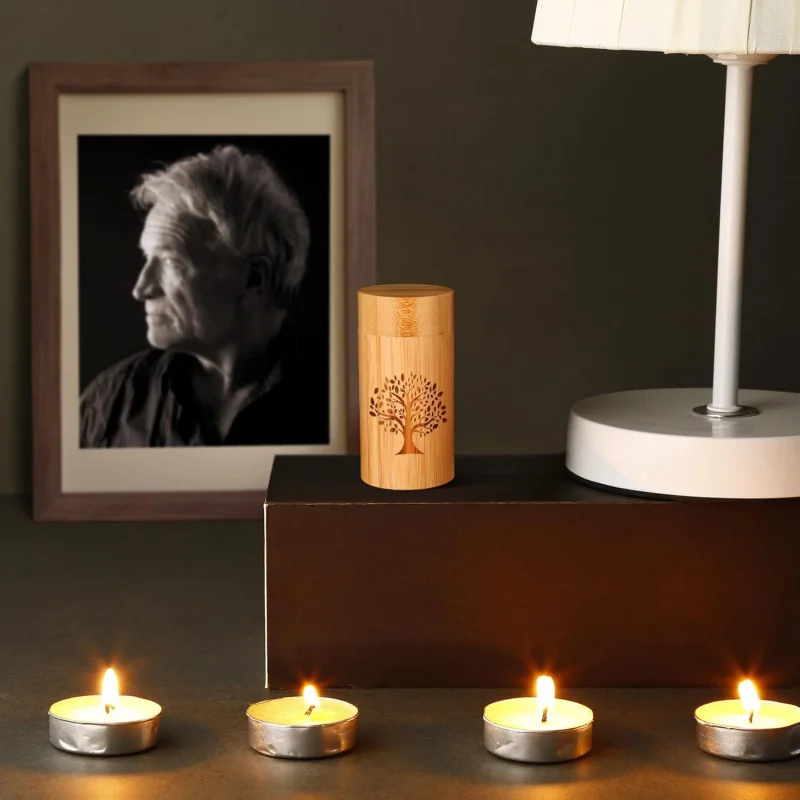 شجرة الحياة التذكارية المصنوعة من الخيزران، صندوق جنازة للحيوانات الأليفة، مادة صديقة للبيئة #4