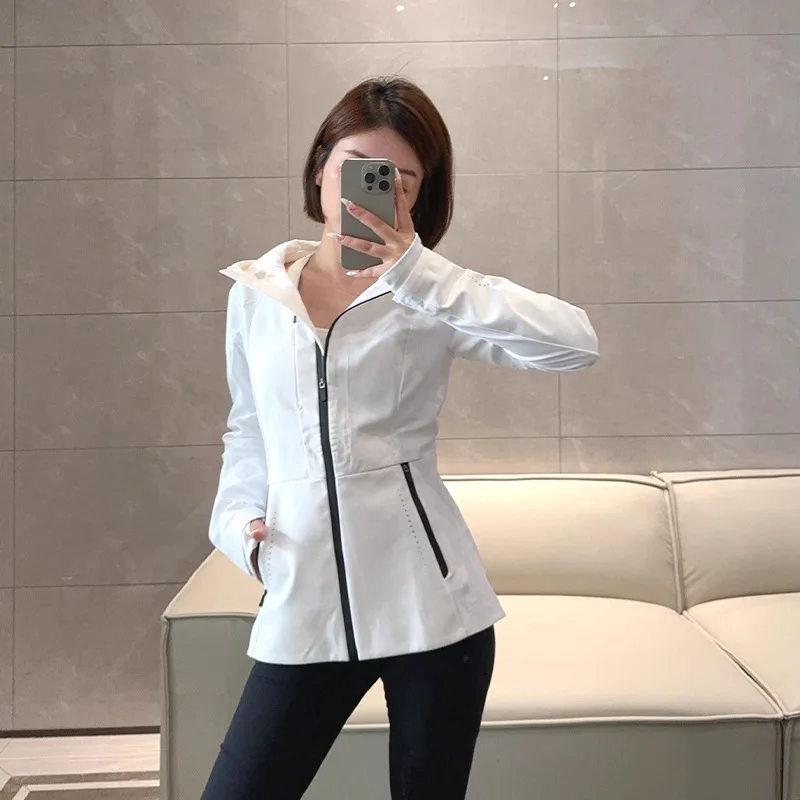 Áo khoác mềm mại cho phụ nữ, chống nước, chống gió, lót lông cừu, ôm sát, áo khoác thể thao ngoài trời ấm áp, chạy bộ, đi bộ đường dài, áo hoodie tập luyện