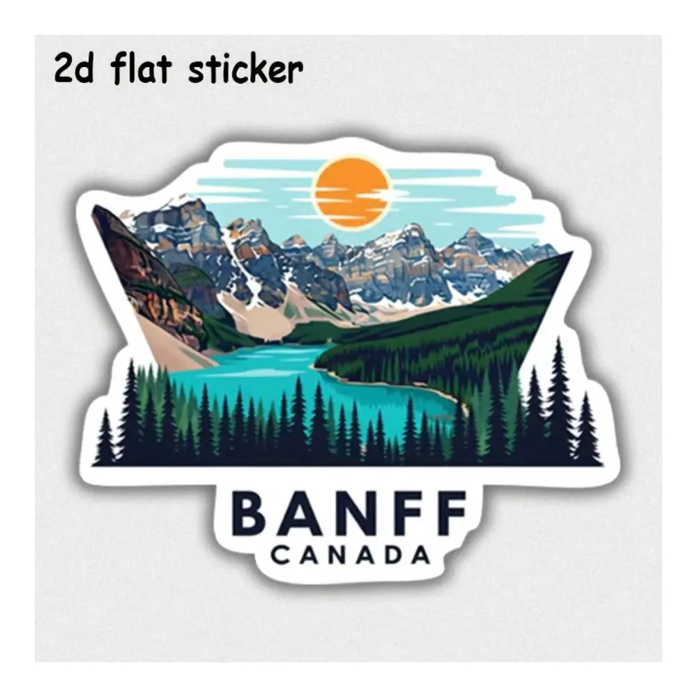 Banff National Park Scenery Waterproof Decal For Laptops, Cars, Motorcycles, Water Bottles & Smooth Surfaces