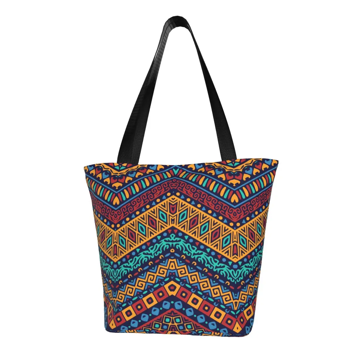 

African Tribal Shopper Bag Vintage Print Handbags Women Custom Tote Bag Elegant Cloth College Shoulder Bag