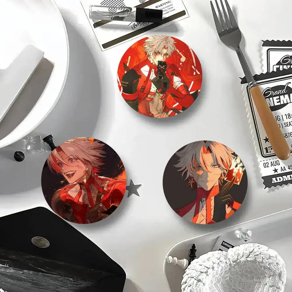 Wuthering Waves Game SCAR Cartoon Style Badge Brooches On Backpack Decoration Round Enamel Pins For Accessorys