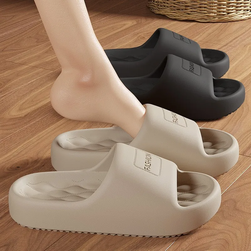 

Men's Slippers Thick Sole Slides Summer Fashion Soft Bottom Women EVA Slides Concise Beach Sandals Couples Non-Slip Shower Shoes