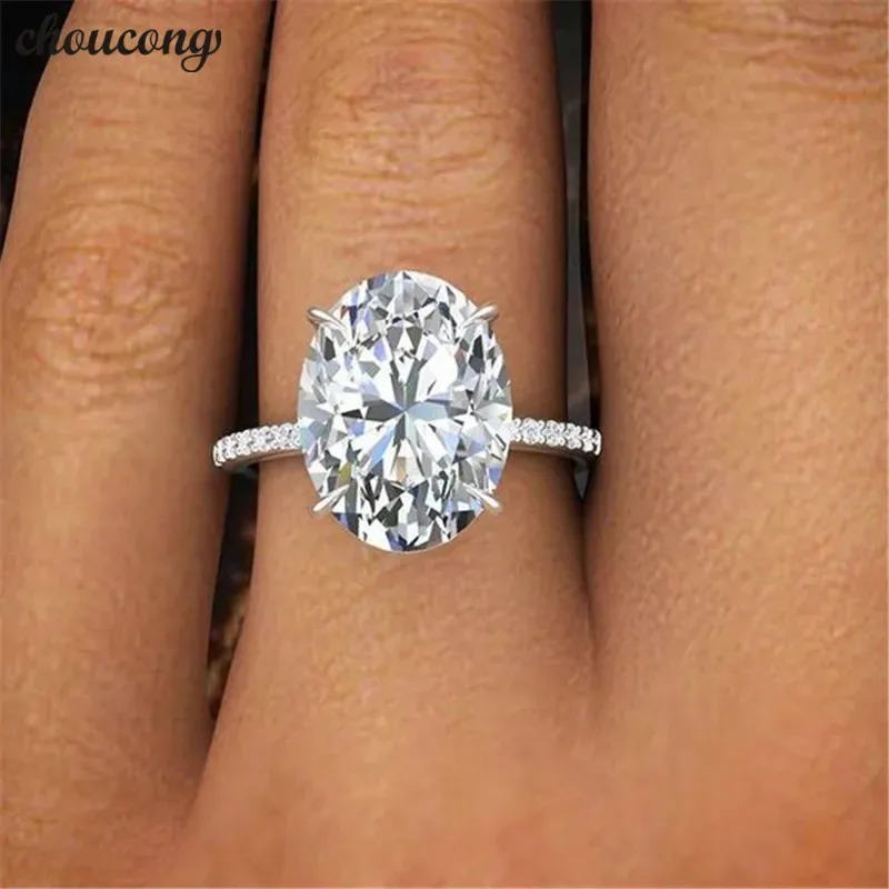 

Elegant Promise Finger Ring 925 Sterling Silver Lab Diamond Engagement Band Rings for Women Wedding Jewelry
