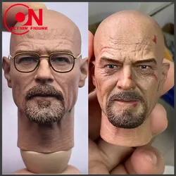 1/6 Mr. White Bryan Cranston Head Sculpt Normal Damaged Head Carving Model Glasses Fit 12'' Male Soldier Action Figure Body Doll