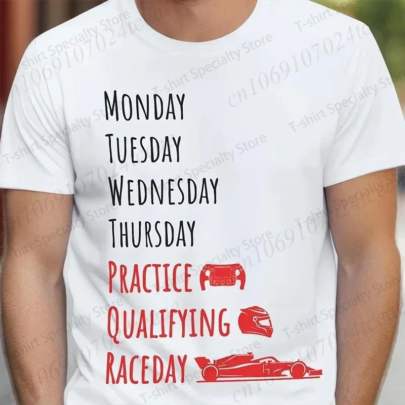 

Race Week T-Shirt for Men Women Clothing Practice, Qualifying, Race Day Design Tshirts Casual Men Clothing Racing Fan Gift