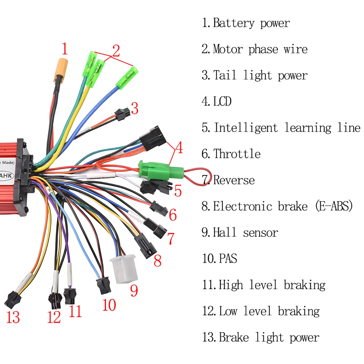 JRAHK 36V 350W S866 BLDC Controller Kit Electric Bicycle Controller 36V 15A 48V 350W Electric Scooter Accelerator 60V