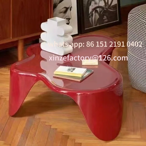 

Customizable Creative Special-shaped Red Coffee Table Cream Style ins Art Irregular Light Luxury Simple Internet Red Tea Table