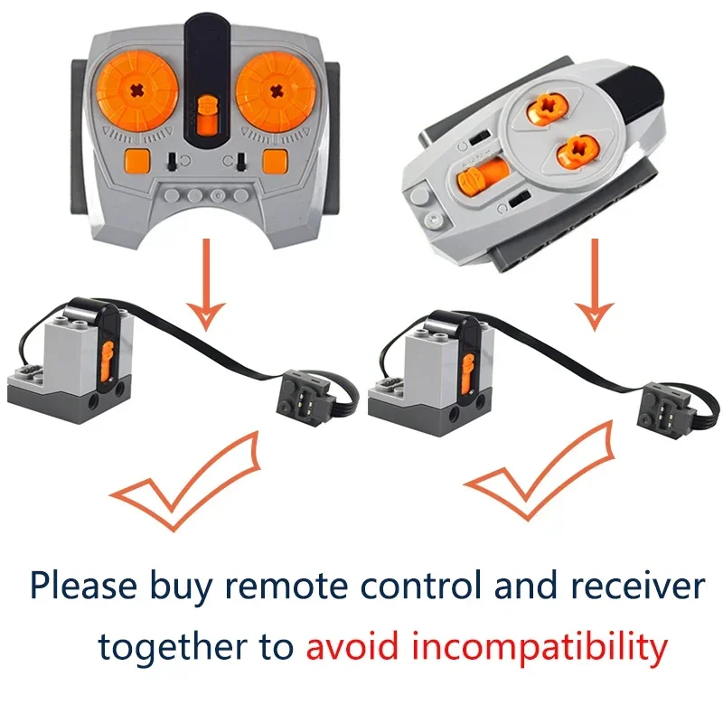 Motor de potencia, servomotor de tren técnico, receptor de Control remoto IR, piezas de caja de batería para camión DIY, coche, Compatible con todas las marcas