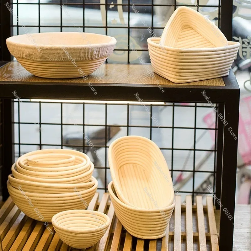 Handwoven Rattan Bread Proofing Basket European Style Banneton for Sourdough Dough Fermentation Round Baking Mold Natural