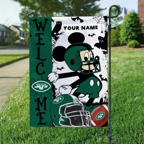 Custom New York Football Team Jets Welcome Christmas Garden Flag