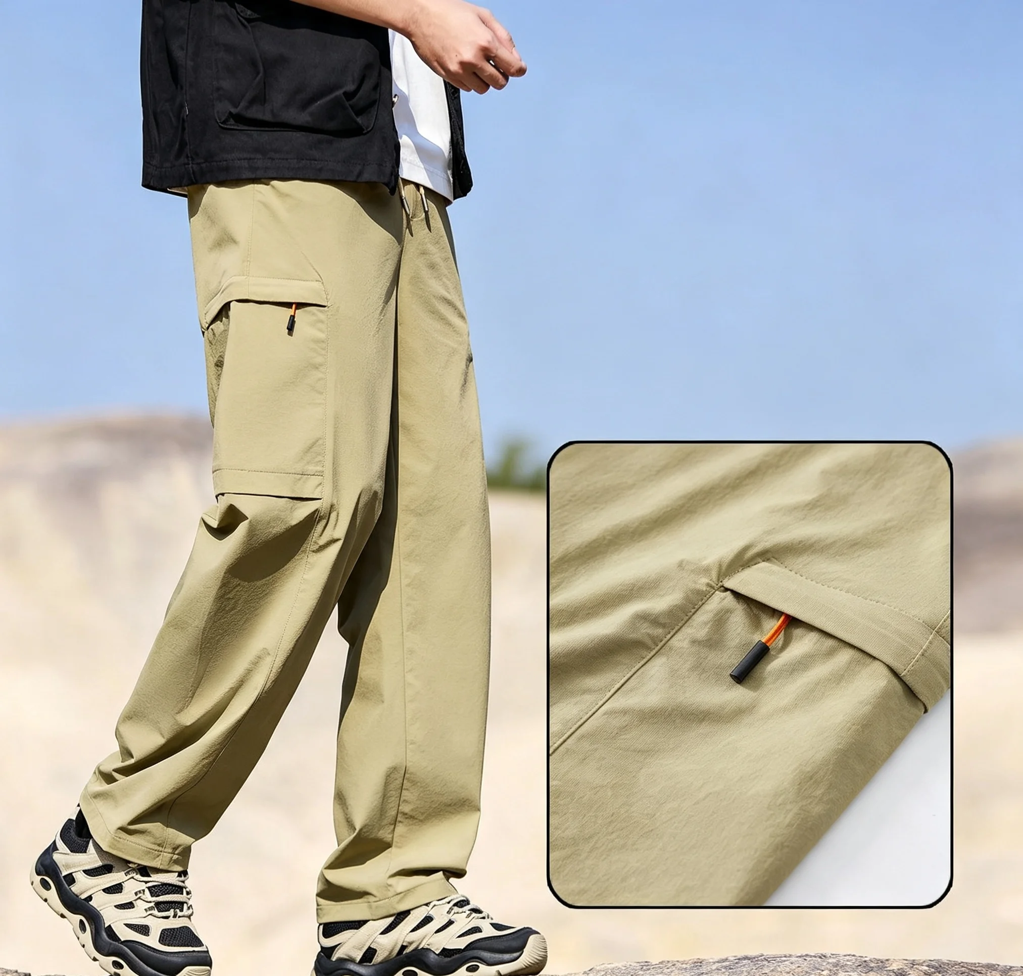 Mens Cargo Pants Men Solid Col - Outdoor Sport Hose 评论和价格