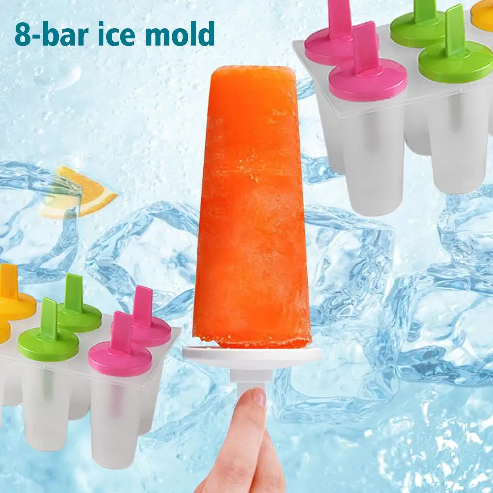 High-end 8 Cell Silicone Ice Cream Popsicle Mold With Handle Summer Tray Children's Mold Cream Mold Cream Ice Maker Ice Tool - Image 3