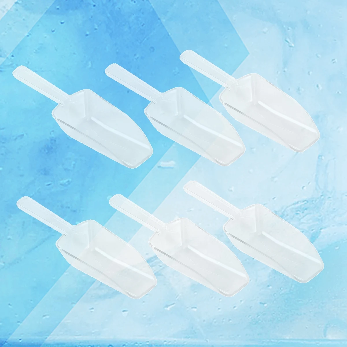 

12Pcs Plastic Mini Clear Candy Scoop Compact Flour Rice Beans Dessert Buffet Popcorn Shovel for Supermarket Kitchen