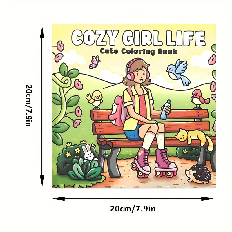 Libro para colorear Girl Life de 28 páginas para adultos |   Libro para colorear, útiles de dibujo para Navidad, Acción de Gracias