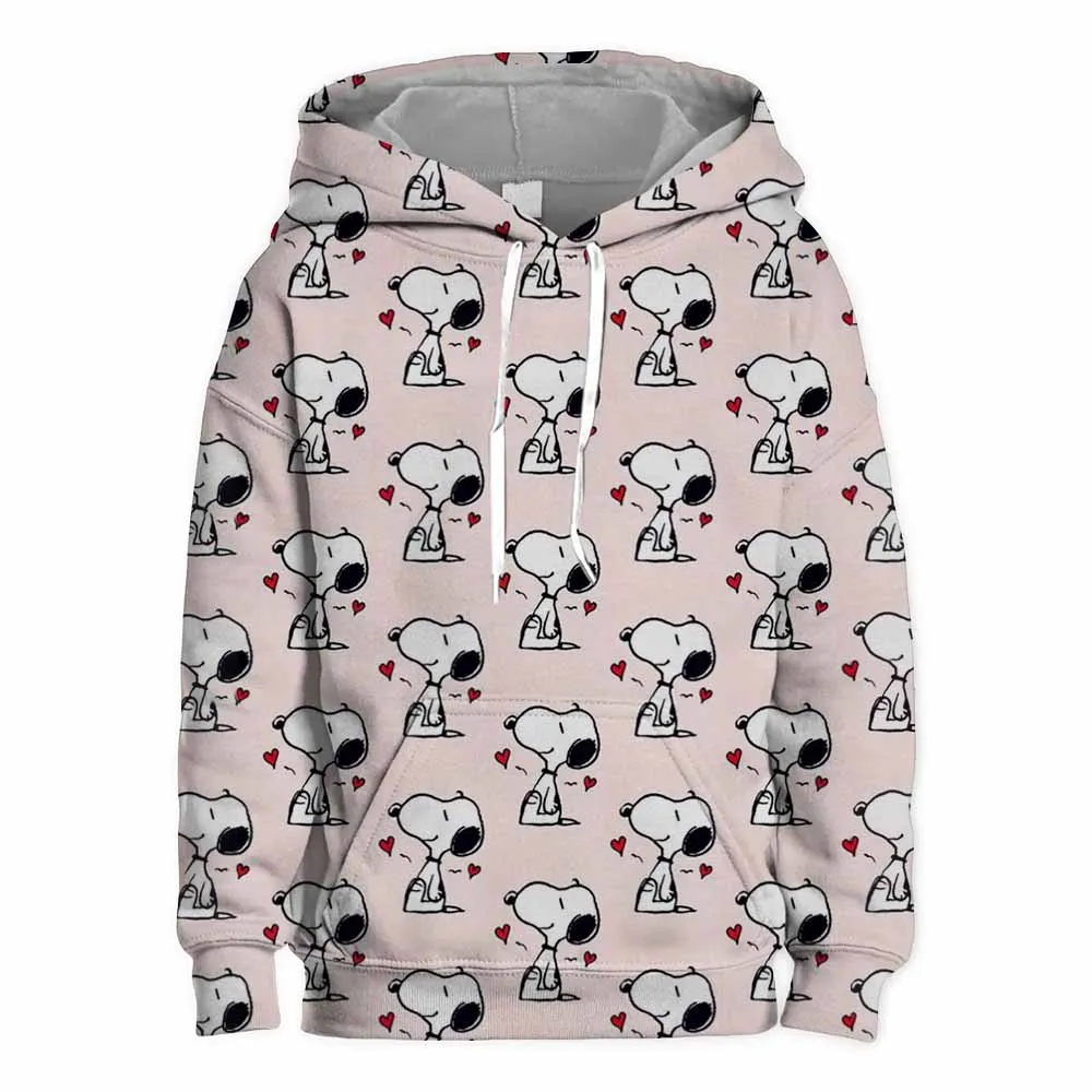 Snoopy Cartoon Anime Children Pullover Tops 2024 New Fashion Boy Girl Kids Hoodie Spring Autumn Children's Sweatshirt Clothes