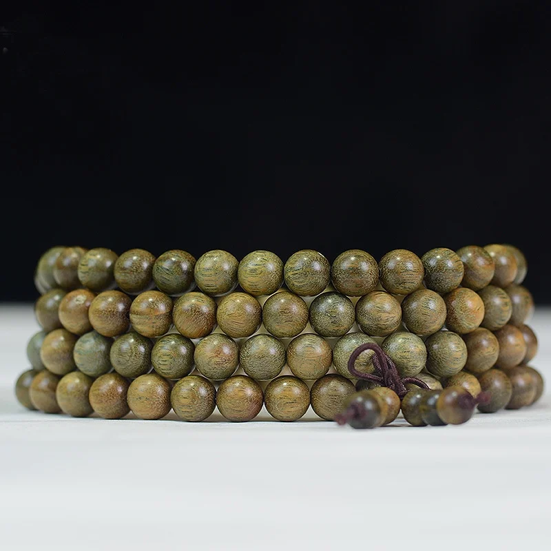 108 Buddha Beads Bracelet Men Chanting Sutra Jewelry High-end Green Sandalwood Prayer Multi Loop Bracelets Male Hand Accessories