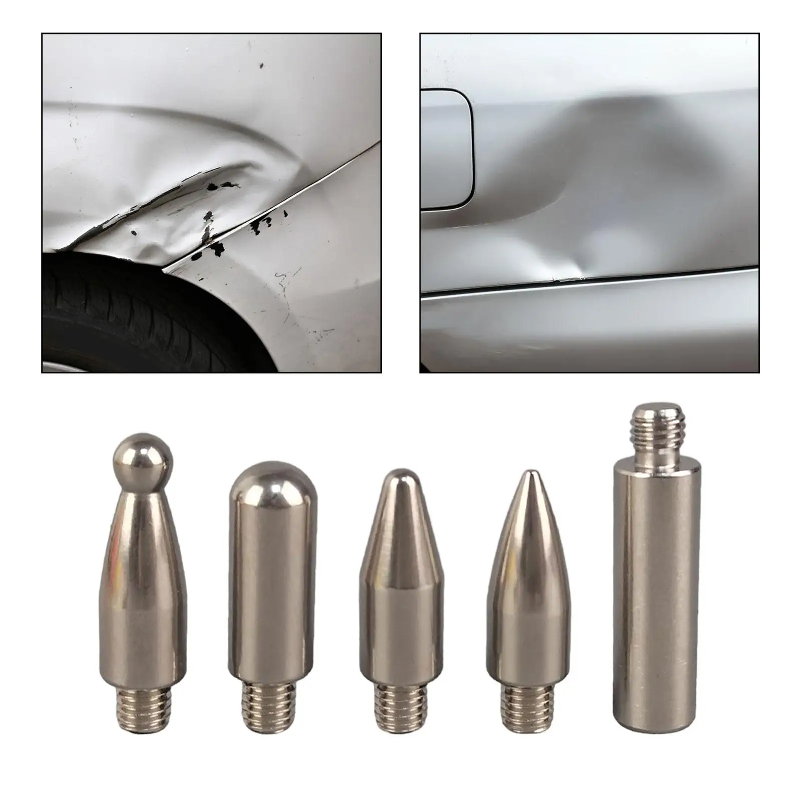 5 Pieces Car Dent Rod Tips Easy to Install Sturdy Dent Repair Tool for Metal Plate Washing Machines Refrigerators Auo Dent