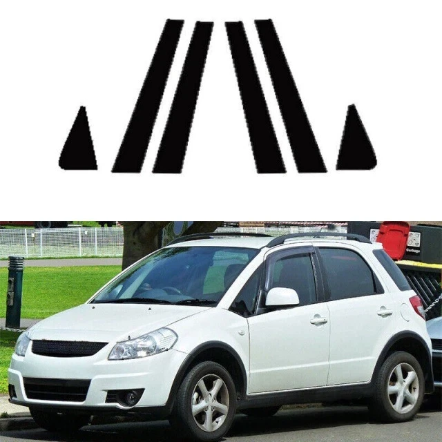 

For Suzuki SX4 hatchback window decoration, side door frame cover, glossy black pillar sticker