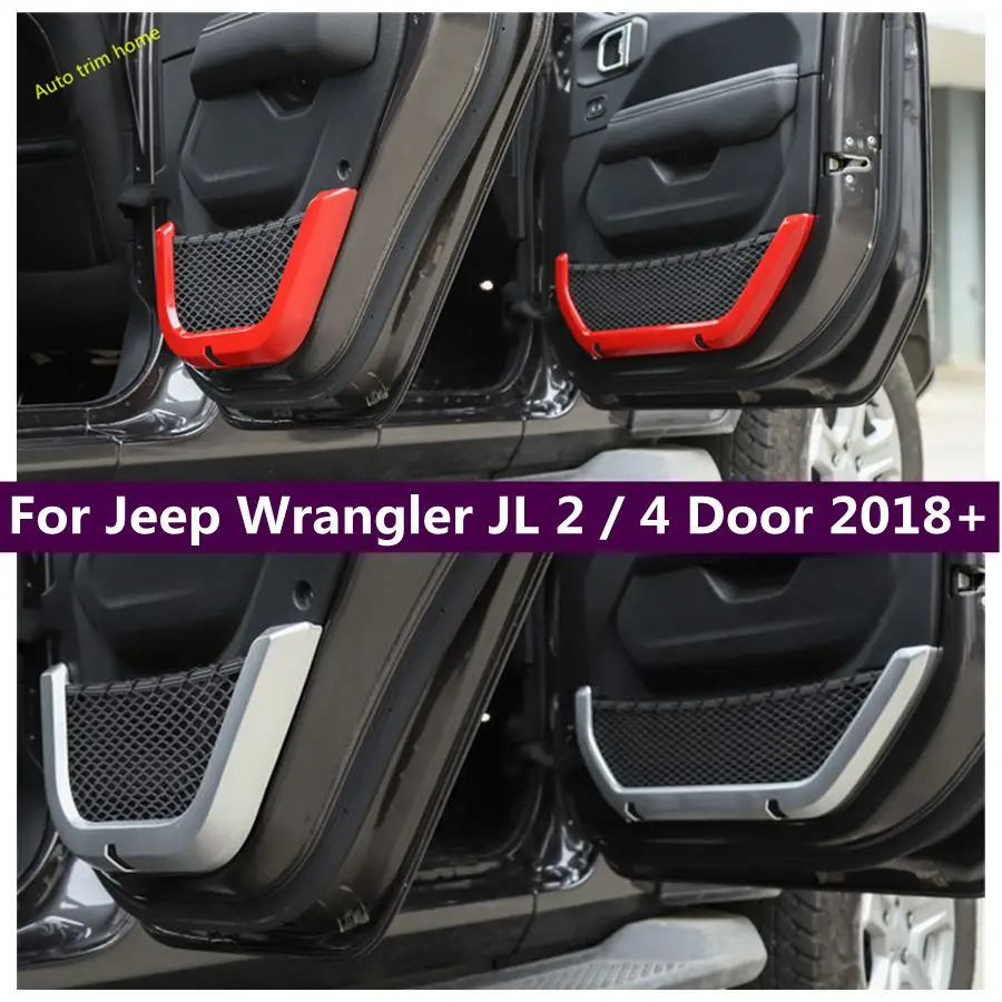 

Inner Door Storage Container Box Multifunction Net Cover Trim For Jeep Wrangler JL 2 / 4 Door 2018 - 2022 Decoration Accessories