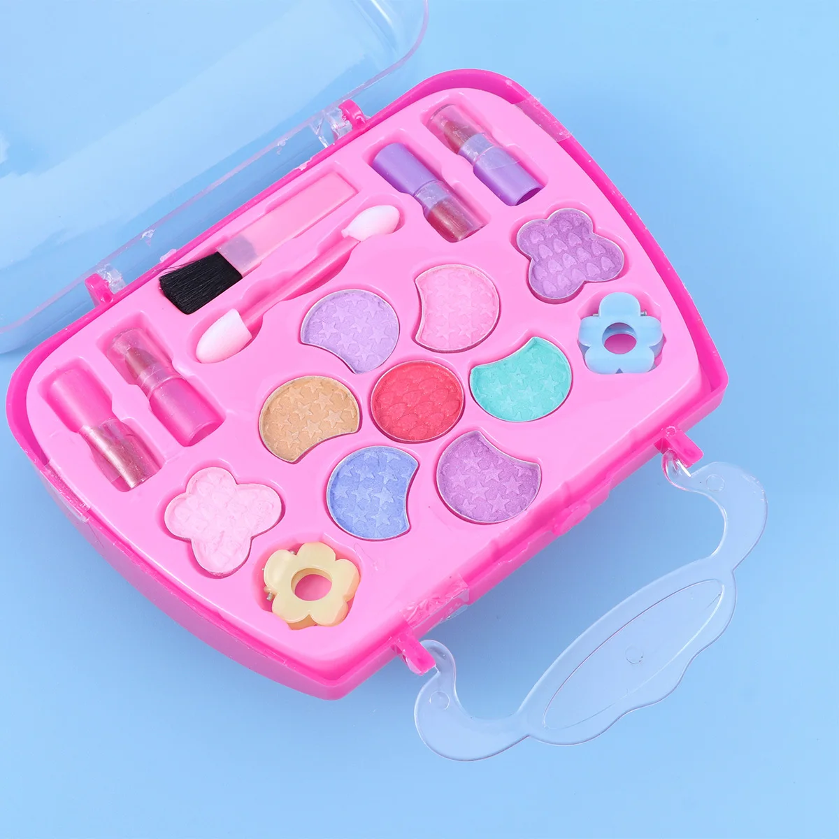 Meisjes Kids Make-up Case Aardbeivorm Vanity Draagbare Carrying Carry Storage Set Veilig voor kinderen Verjaardagscadeau