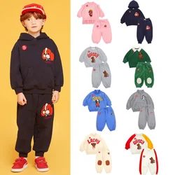 Children's Jackets 2024 Fall And Winter New Cartoon Embroidery Padded Warm Boys And Girls Sweatshirt Suit Children's Clothing