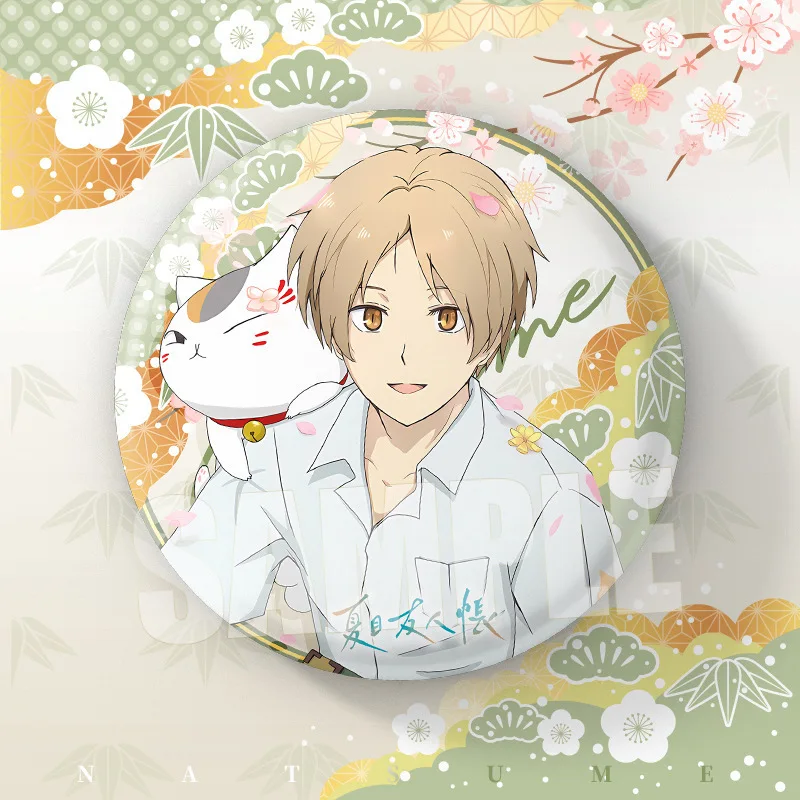 Anime Natsume Yuujinchou New Merchandise Double Flash Large Badge Natsume Goods Big Pin Button Badge Collection Otaku view 2