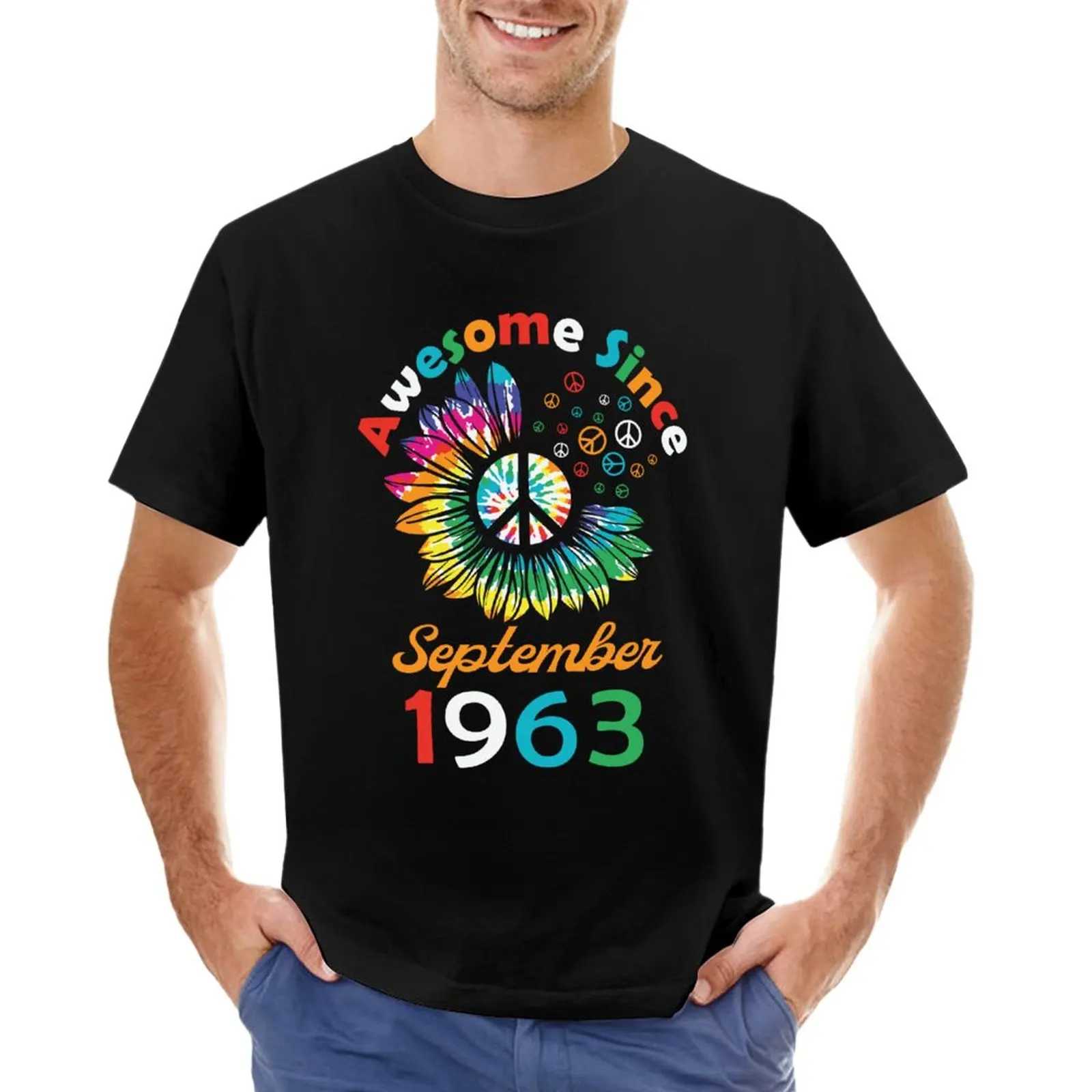 

Забавная цитата на день рождения, потрясающая с сентября 1963 года, Ретро футболка на день рождения, Потрясающая рубашка, летние топы, милые топы, мужская одежда