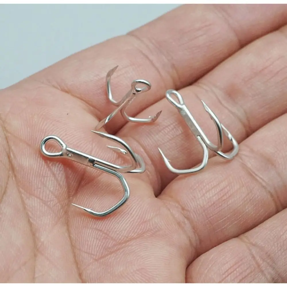 10pcs Treble Jig Fishhooks Lure Sharpened High Carbon Steel Hook 5X intensify Fishing Tackle fishing Triple anchor hook Durable