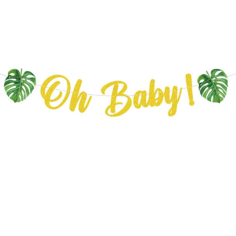 Safari Baby Shower Party Decoration Oh Baby Banner Jungle Animal Cupcake Toppers Kids Birthday Party Supplies Decor