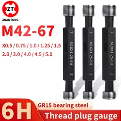 1PCS 6H M42-M67 Steel Metric Screw Standard Fine Thread Plug Gauge High Quality wholesale X0.5 0.75 1 1.25 1.5 2 3 4 4.5 5