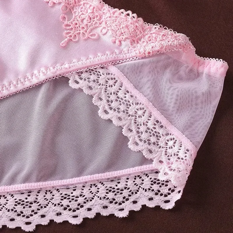 Bragas de seda satinada, bragas sexis, bragas de encaje, ropa interior para mujer, lencería, bragas para mujer, bragas florales, calzoncillos