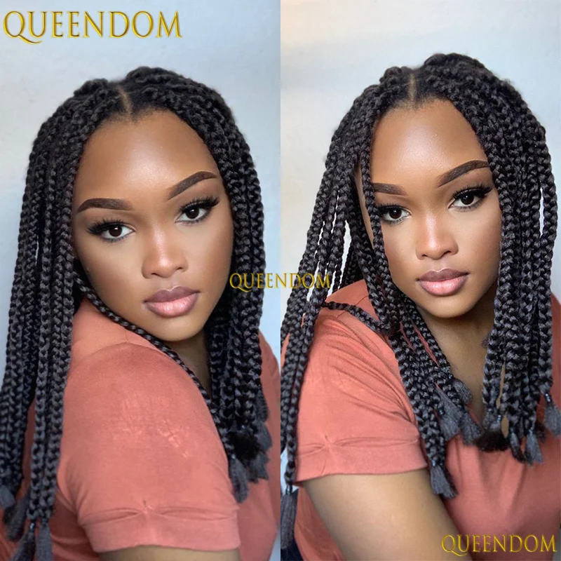 

Synthetic Lace Front Wigs for Black Women Cornrow HD Lace Wigs 10" Knotless Box Braiding Wig