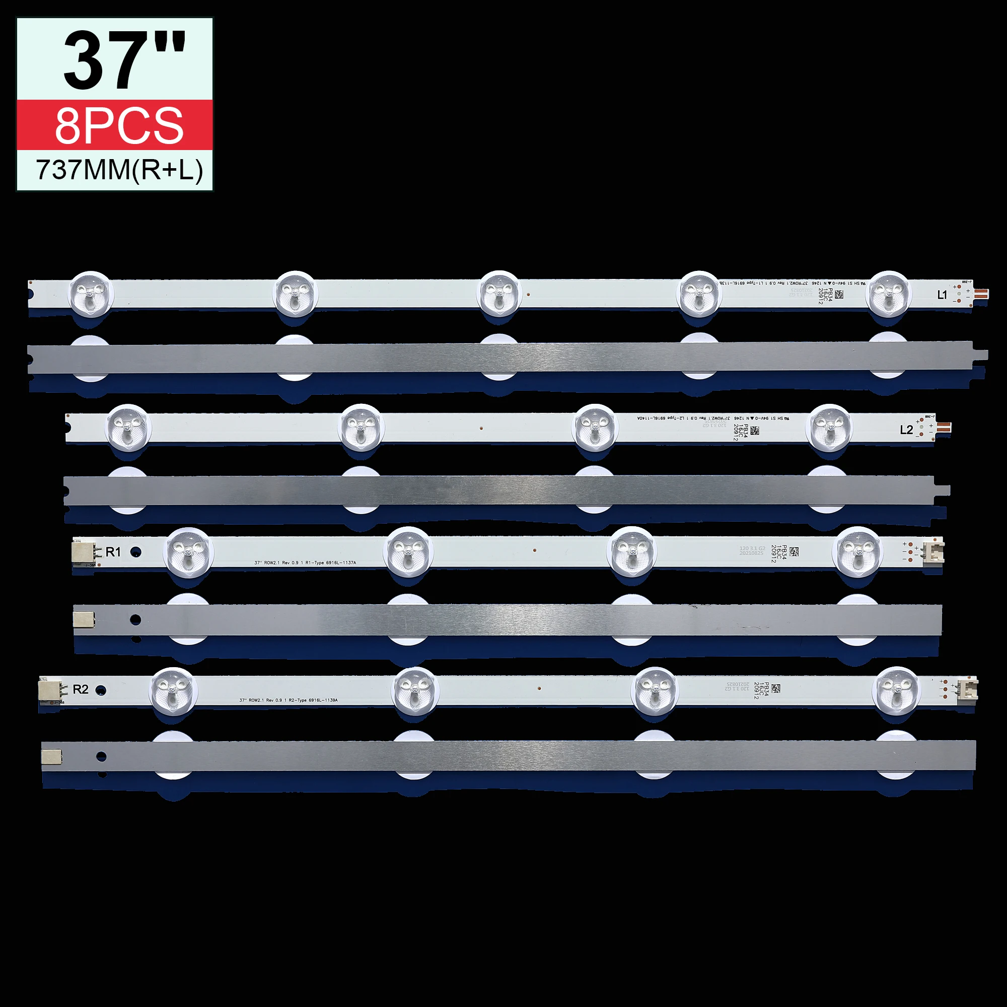 Imagem -05 - Tiras de Retroiluminação Led para Retroiluminação 37ln5403 37ln540b 37ln541u 37la613v 37la615v Latwt370r 6916l1138a 1137a 1139a 40