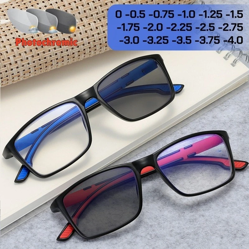 Ultra-light Sports Anti-blue Light Photochromic Myopia Glasses Comfortable To Wear Fashionable Versatile with Elasticity Eyewear