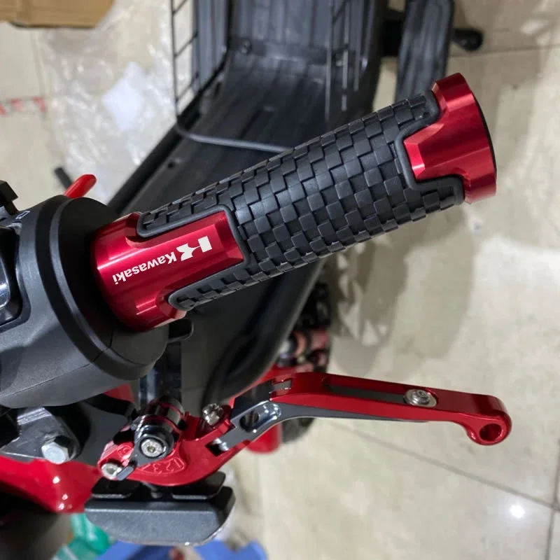 Motorcycle CNC Aluminum Rubber Gel 22mm Handle Bar Grip Hand Grips For KAWASAKI NINJA Z800 Z750 ZX10R ZX6R ER6N