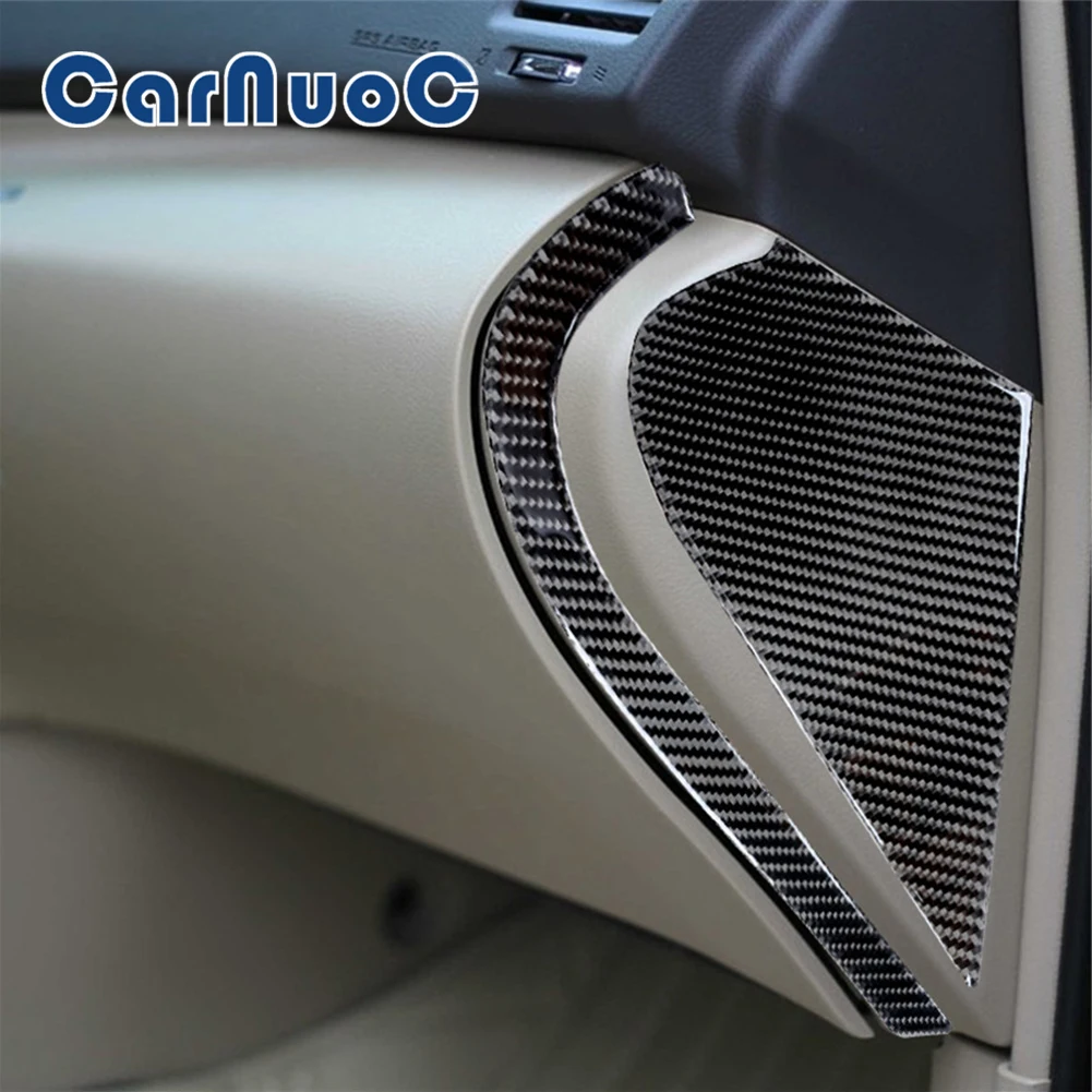 Car Sticker Door Buffer Plate Decorative Strip For Toyota Highlander 2008-2013 Accessories Carbon Fiber Interior Mouldings