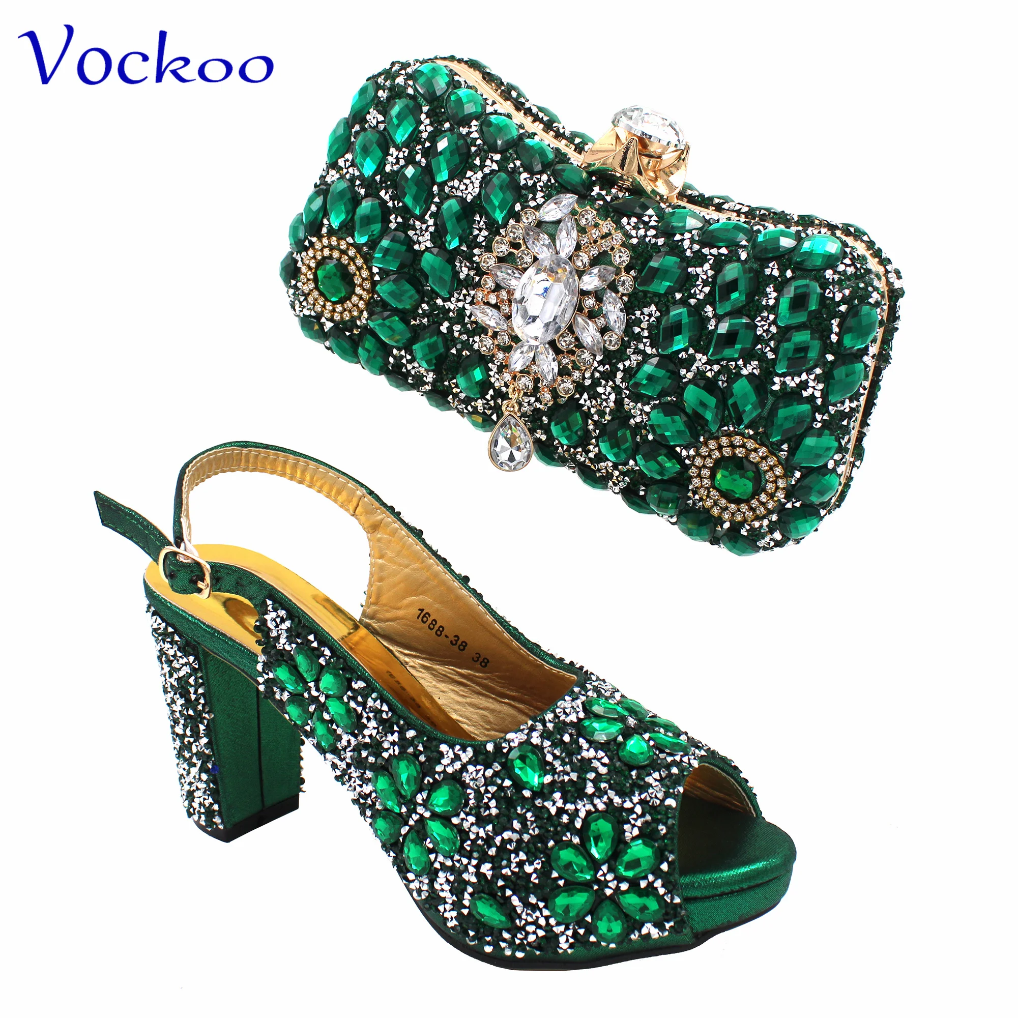 Sandalias de estilo clásico de alta calidad con plataforma para mujer, zapatos italianos elegantes, conjunto de bolso a juego en Color verde para fiesta de boda