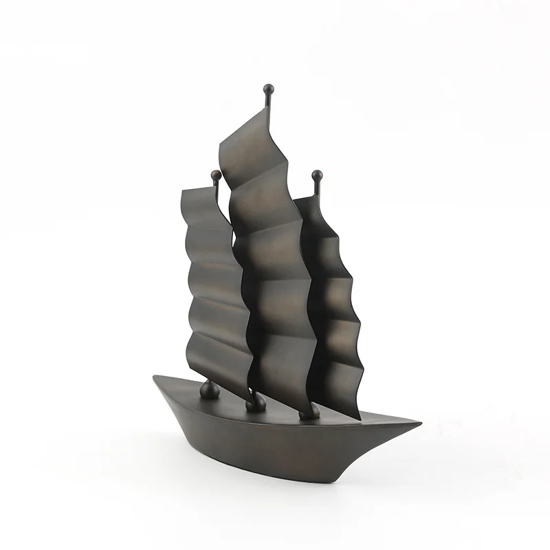 Art sailing feng shui ornament new Chinese model room sales office window bookcase desktop soft decoration