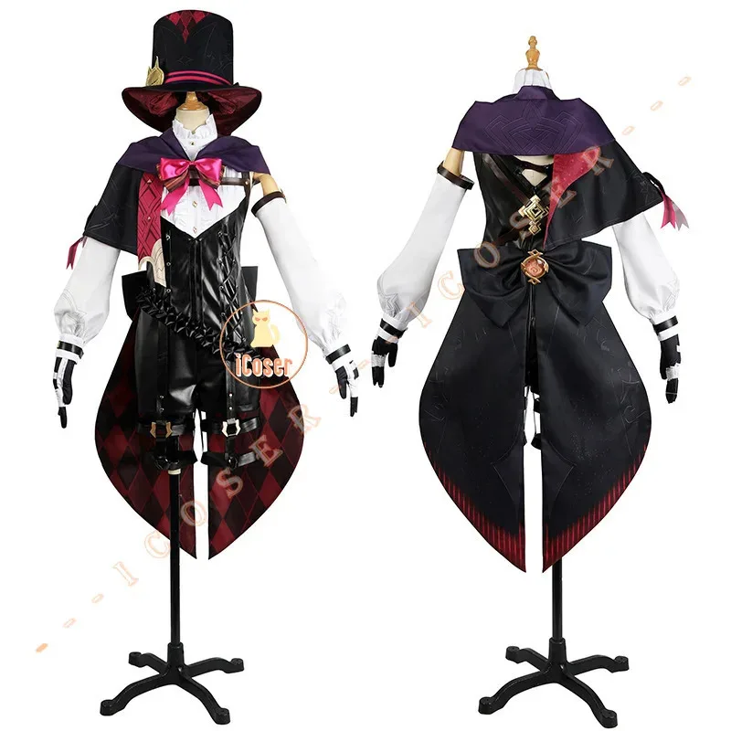 Lyney Cosplay Costume Genshin Impact Game Uniform Outfit Magician Pyro Lynette Fontaine Halloween Costume Women Men Role Play