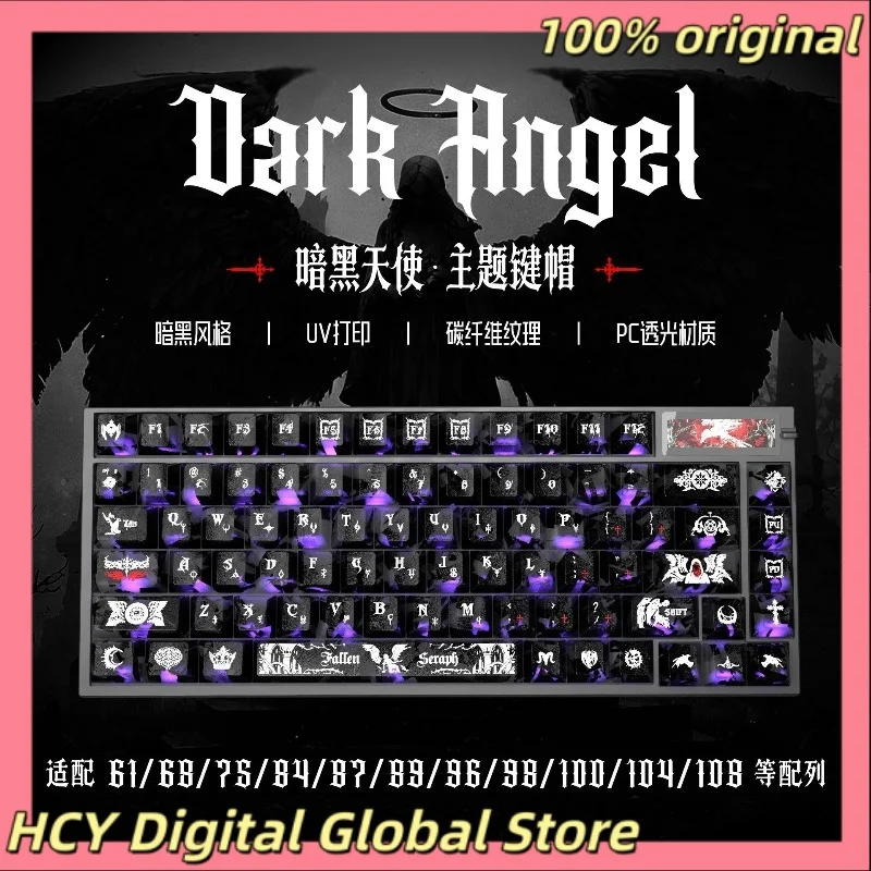 Original Dark Angel Theme Anime Keycap Mechanical Keyboard PC Material Custom Keycap Game Keyboard Accessories Gift Collection