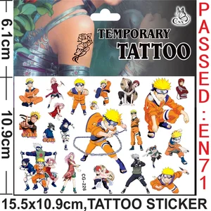 Naruto Uzumaki Anime Tattoo Sticker, Sasuke, Kakashi, Sakura, Cartoons, Spielzeug, Geschenk für Kinder 8 Hauptverkäufe Naruto Tattoo - №4