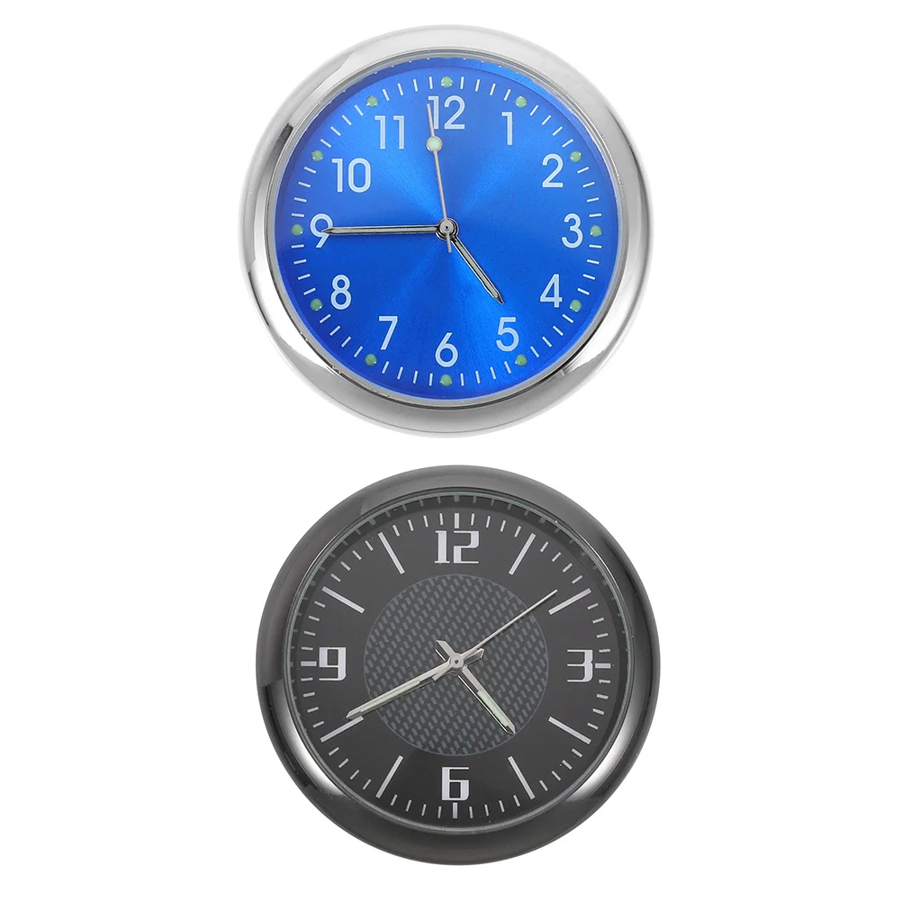 

2Pcs Vehicle Clock Car Digital Adhesive Mini Auto Clock Big Numbers Stable Installation Dashboard Use Home Office