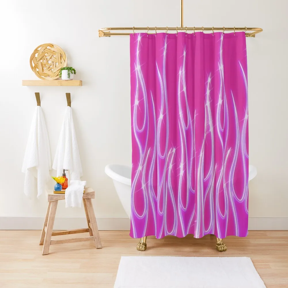 

pink flames Shower Curtain Waterproof Fabric Bathroom Luxury Bathroom Shower Shower Sets For Bathroom Curtain