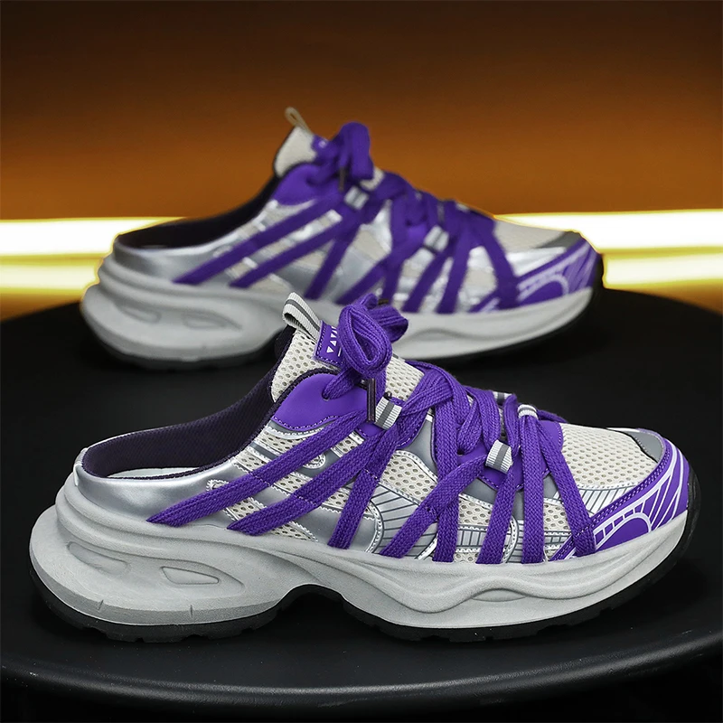 Mens Sneakers Summer New Breathable Mesh Walking Shoes Wear-resistant Mesh Comfortable Flat Trendy Running Shoes for Man