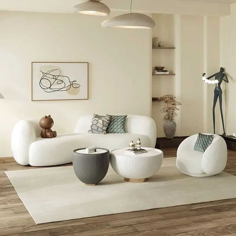 special-shaped lamb wool, pea fabric sofa designer Internet celebrity living room small apartment, beauty salon reception
