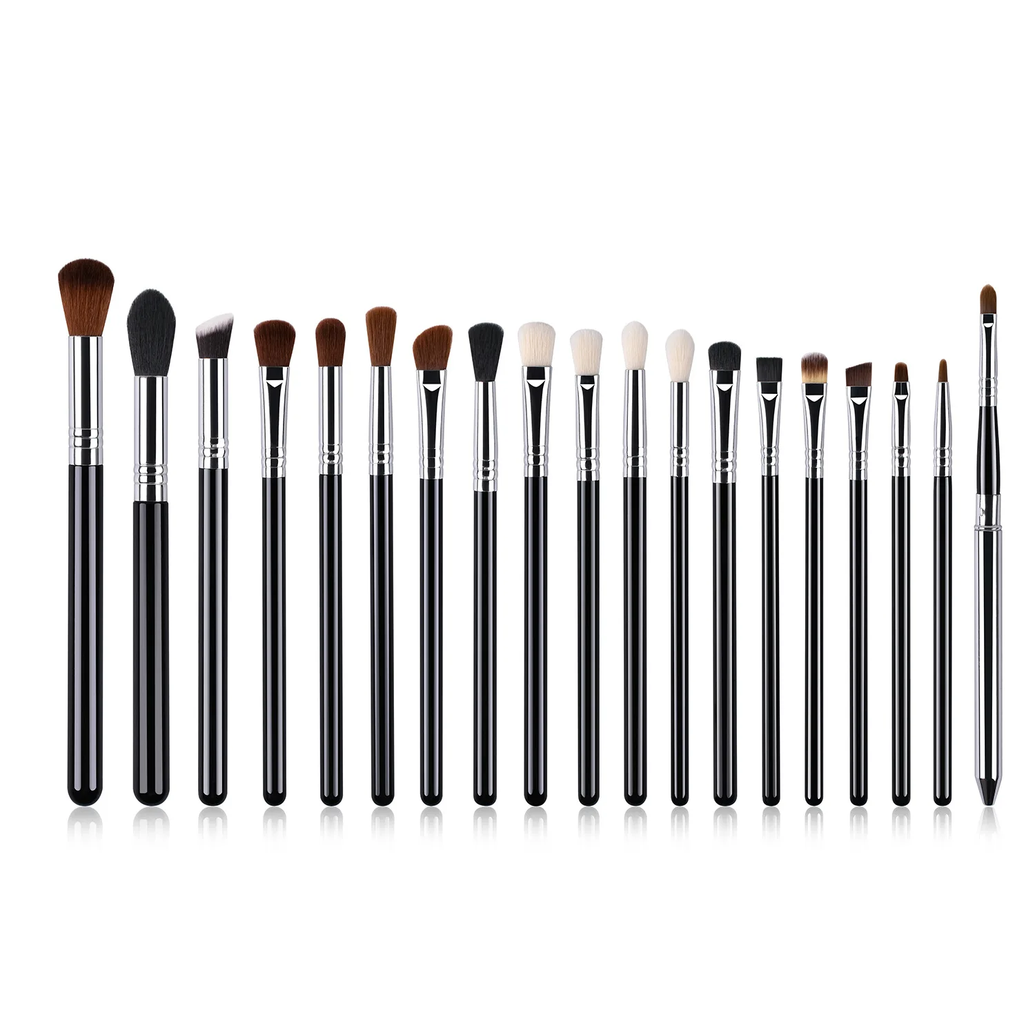 Professional Eye Makeup Brush Set 19Pcs Smudge Brush Loose Powder Eyeshadow Eyeliner Lips Blending Cosmetics Brushes Print Logo