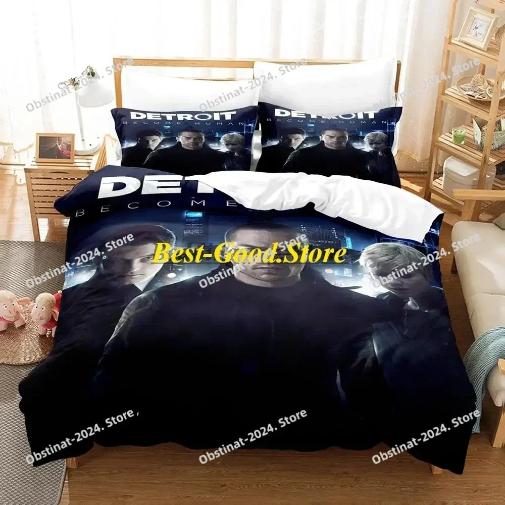 Detroit become human Bedding Set Printed single Comforter Quilt Bed Cover Duvet Cover Pillow Case 3 Pieces Sets Kids Adult Size