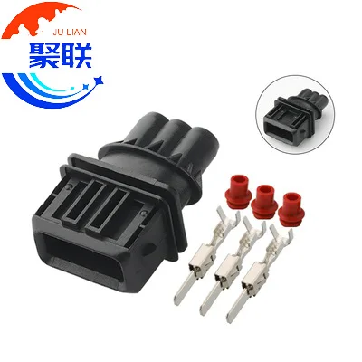 Conector de cable de cableado eléctrico impermeable macho con enchufe automático de 3 pines con terminales y sellos