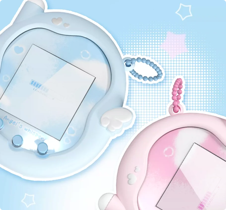 Silikonowa naklejka ochronna na panel z motywem anioła, miękka skórka, smycz ‌   Łańcuszek do Tamagotchi Uni, etui ochronne, akcesoria — zdjęcie produktu 3