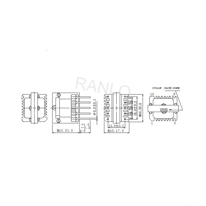 EE22 Vertical 5+5pin SMPS Custom Transformer Converter Xformer